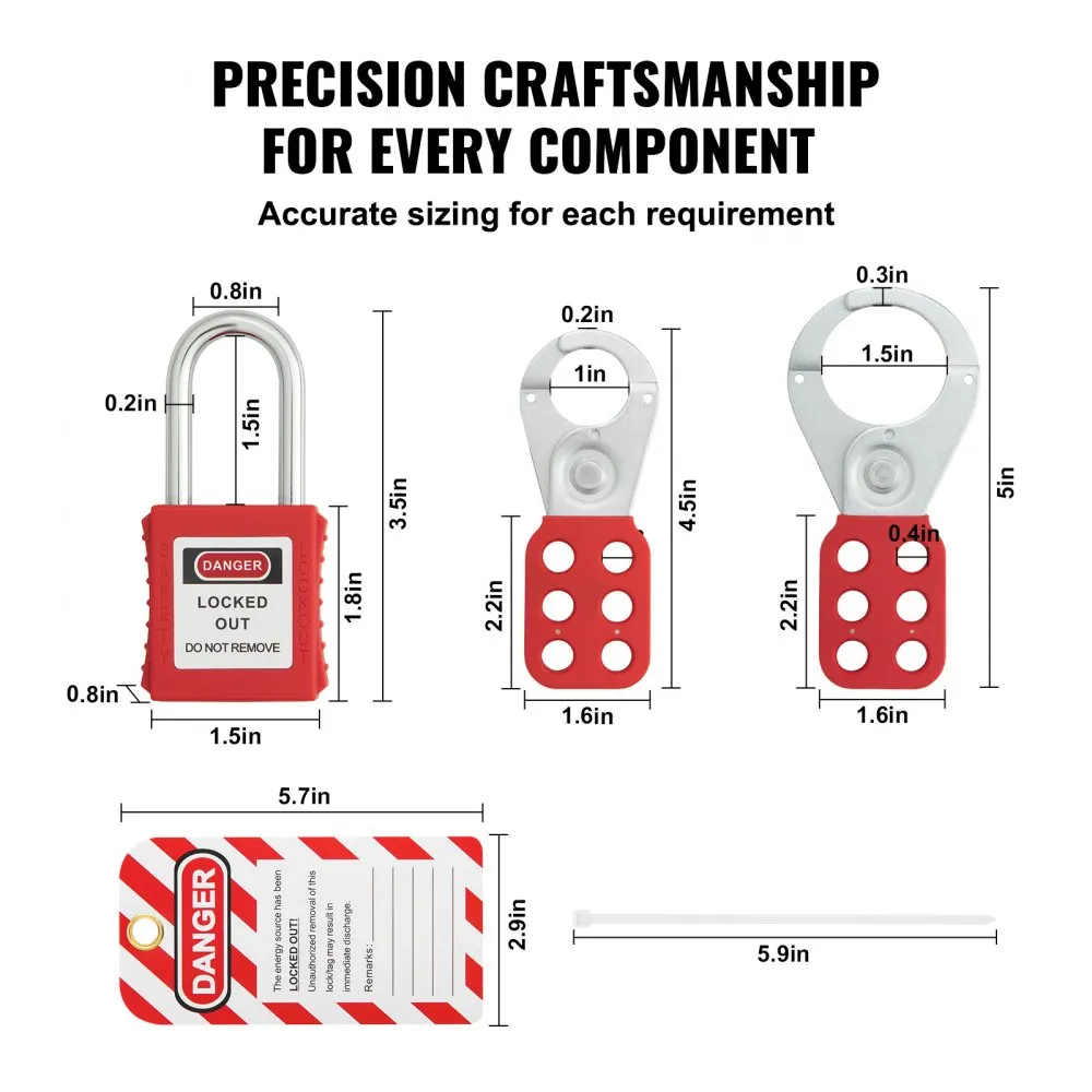 55 Piece Lockout Tagout Kit with Padlocks, Hasps & Breaker Lockouts - Image 4
