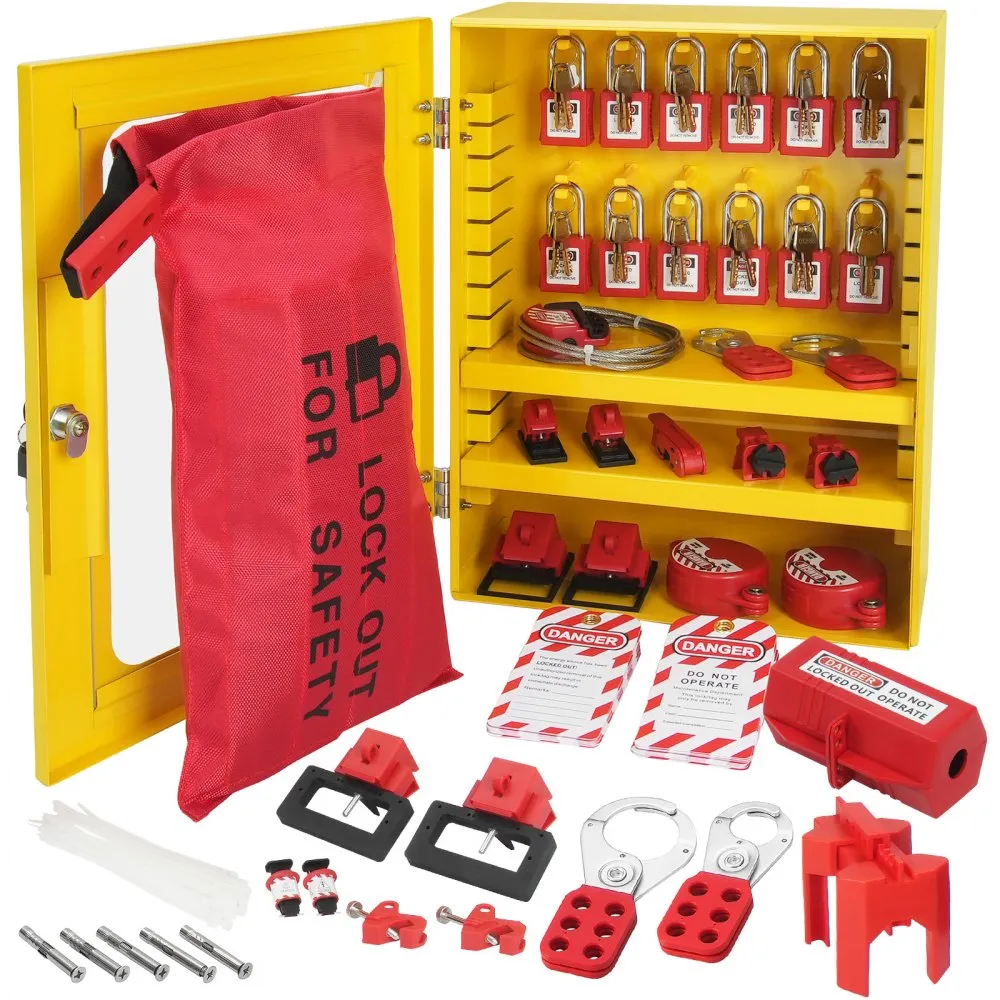 59-piece professional lockout tagout kit for industrial safety