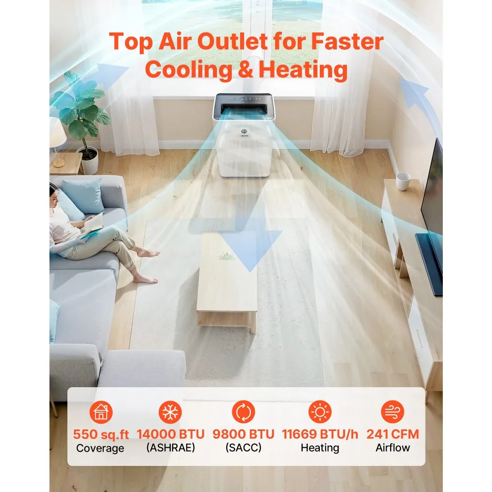 14000 BTU Portable Air Conditioner & Heater Combo - Image 4
