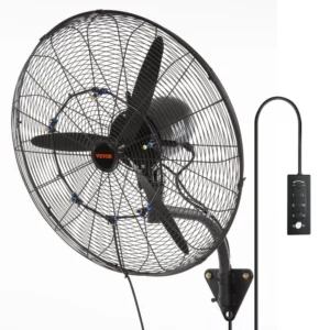 24 inch industrial wall-mount misting fan for warehouse cooling