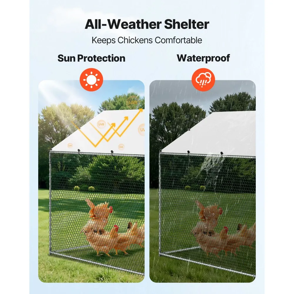 9.8x19.6x6.5 ft Walk-in Chicken Coop with Weatherproof Cover - Image 5