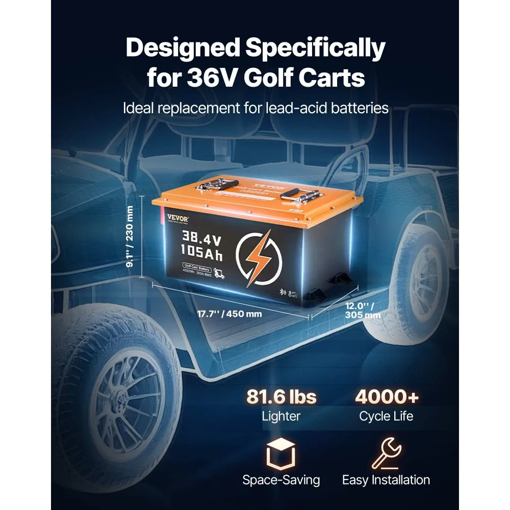 36V 105Ah LiFePO4 Golf Cart Lithium Battery - Image 4
