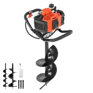 Gas powered post hole digger with 6 and 10 inch bits