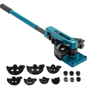 Manual pipe and tube bender with 7 dies for steel and copper