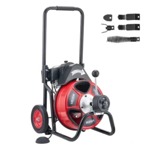 VEVOR Drain Cleaner Machine 100ft Sewer Snake Auger on Wheels
